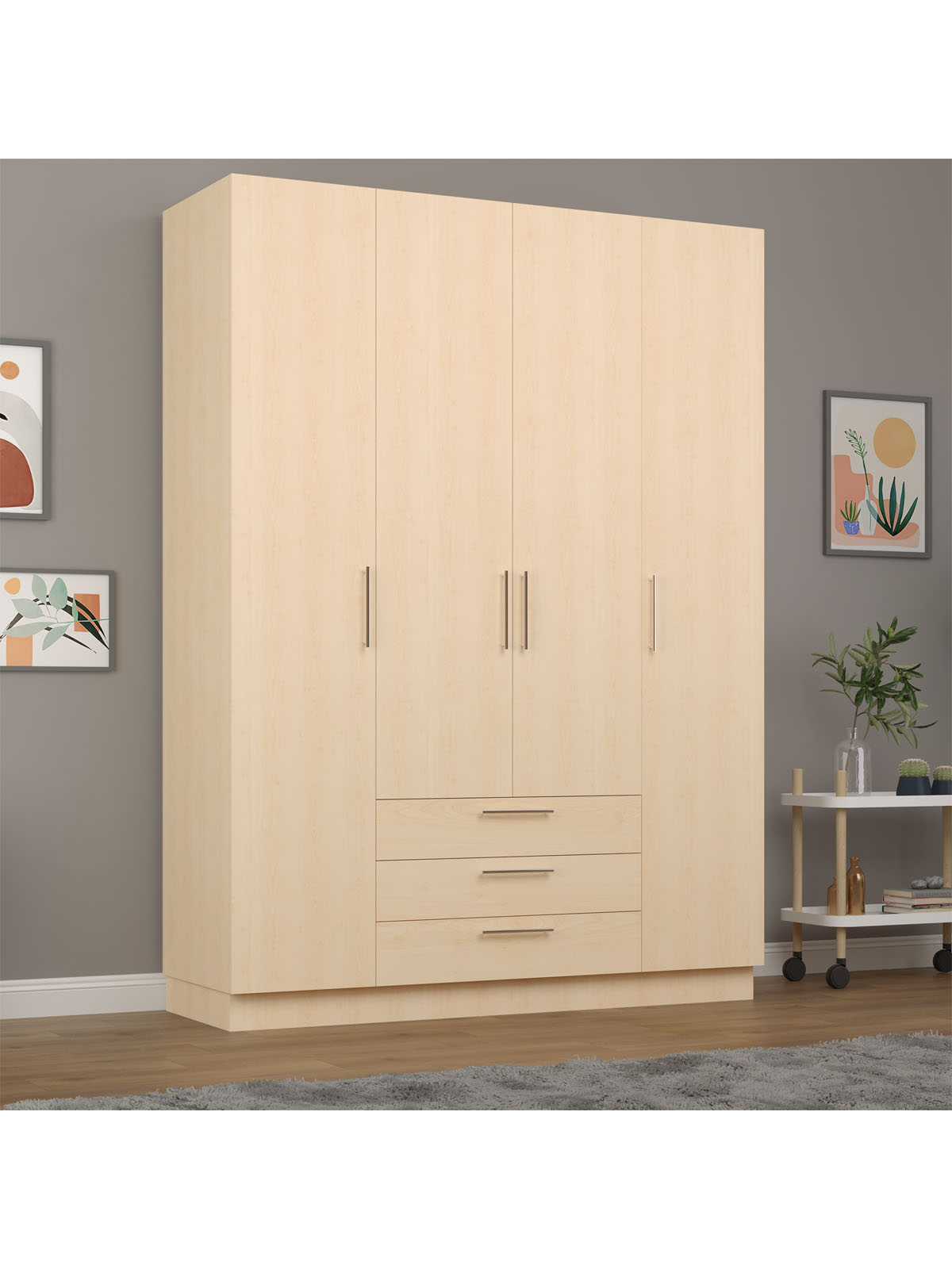 4 Door Wardrobe 160Cm G-02