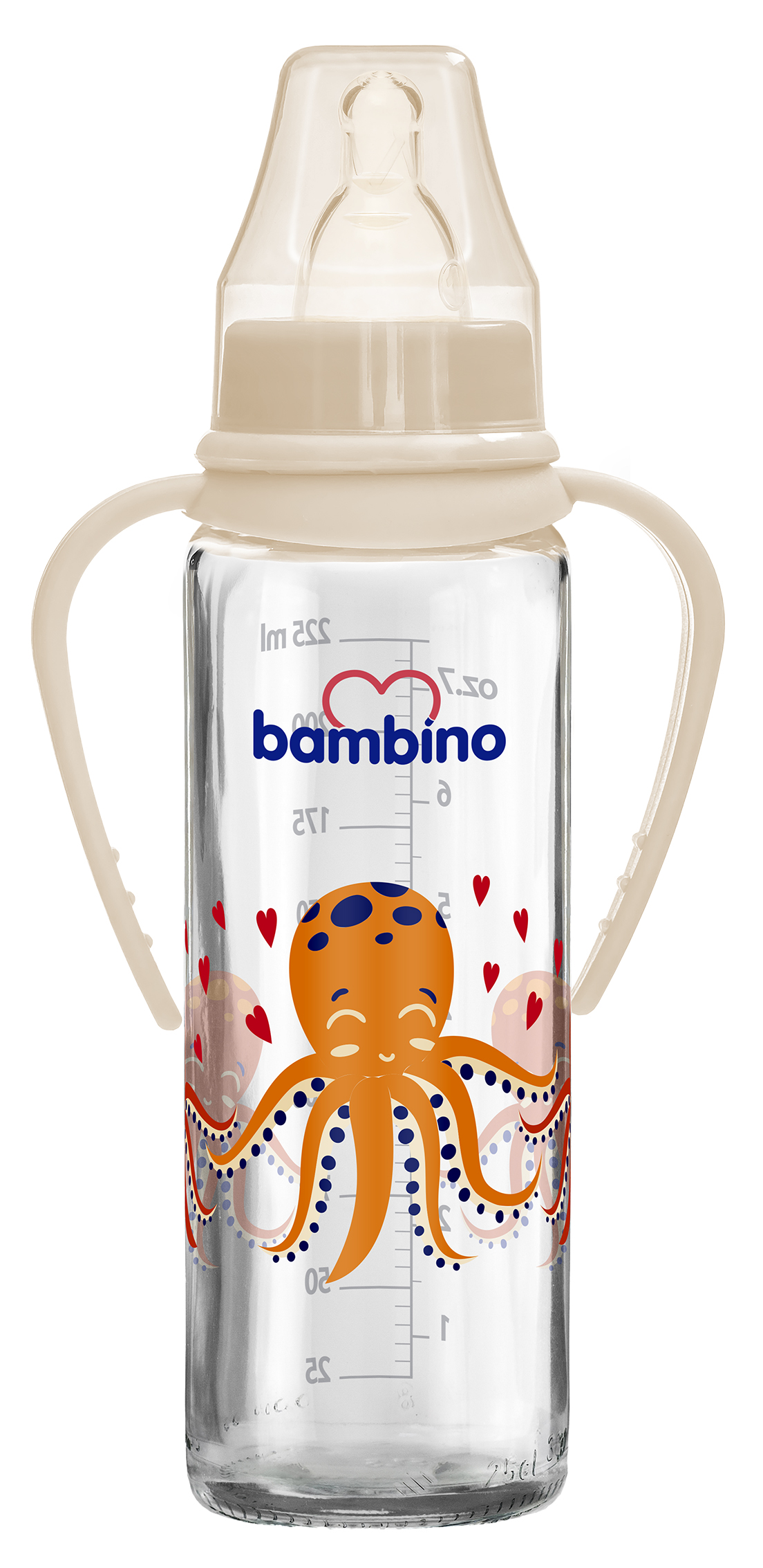 Classic Glass Feeding Bottle With Grip 225 Ml No:1