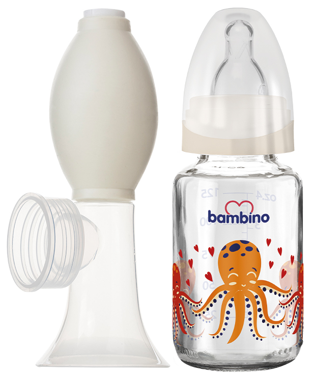 Breast Pump with Glass Bottle