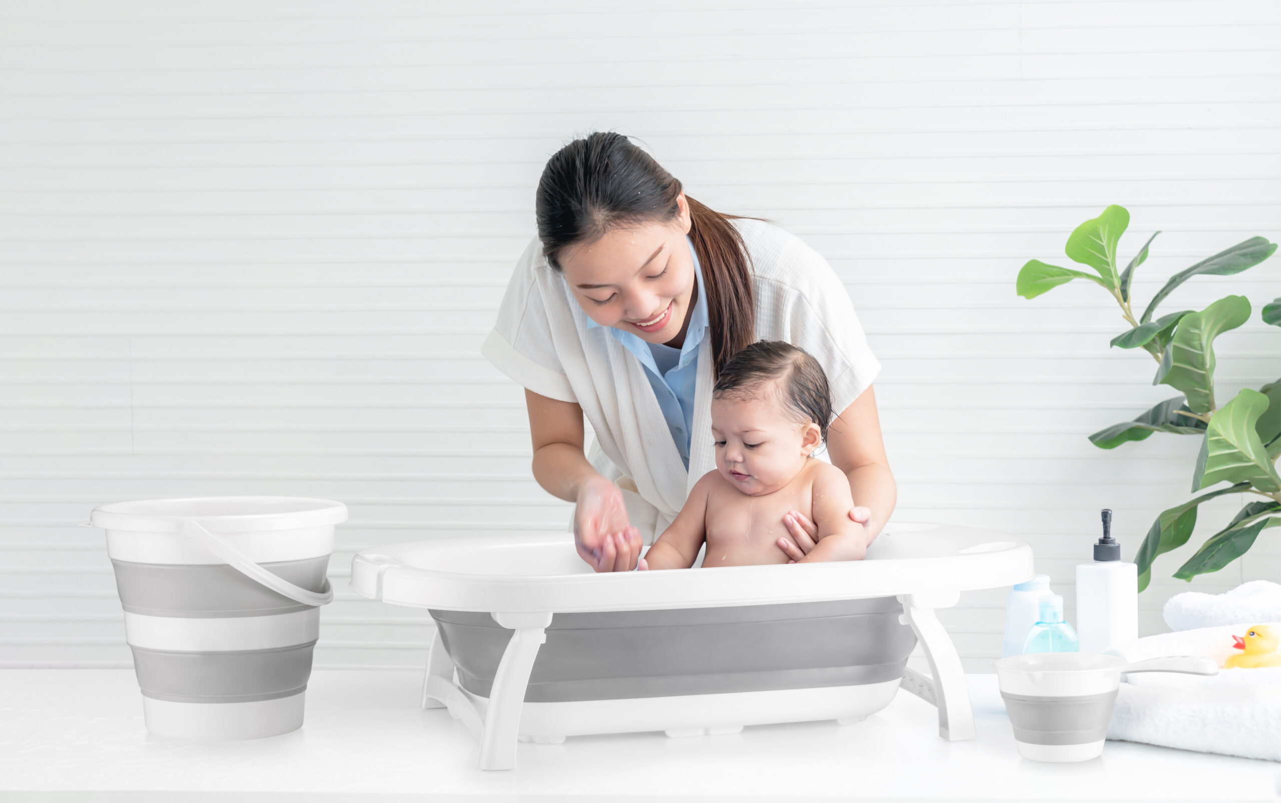 Folding Baby Bath Set 3 Pcs