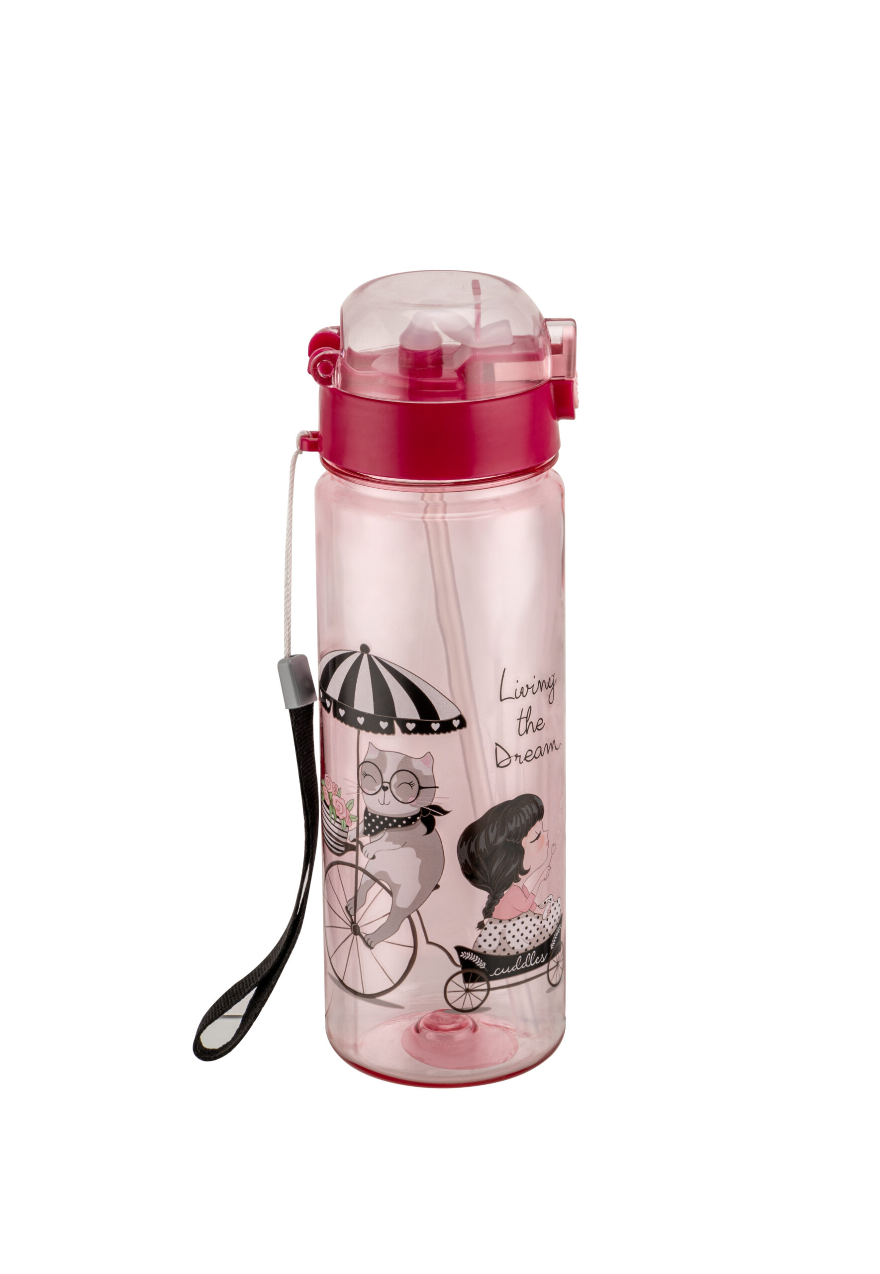 Transparent Lid Water Bottle With Pipette 700 Ml