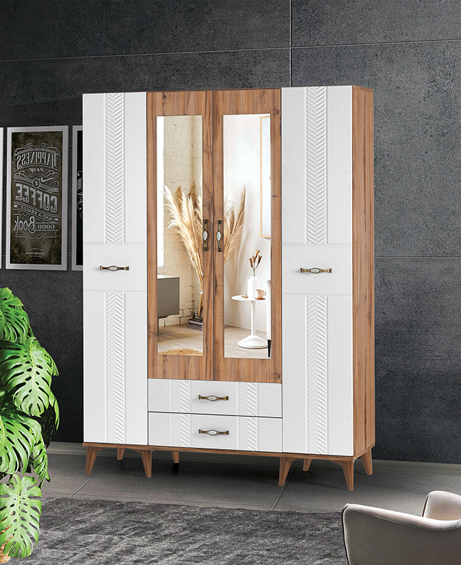 TUGCE 4 DOOR WARDROBE ATLANTIK WHITE