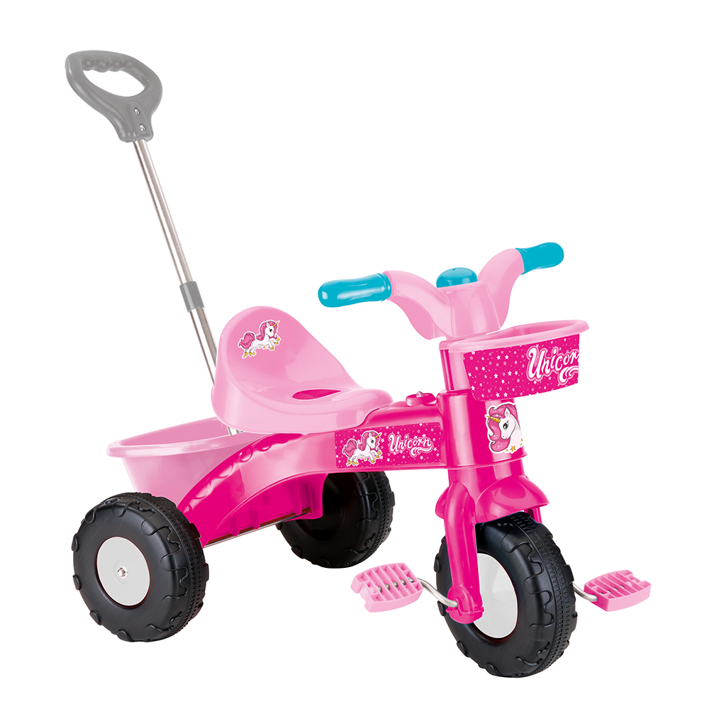 Unicorn My First Trike Pink Parent Handle