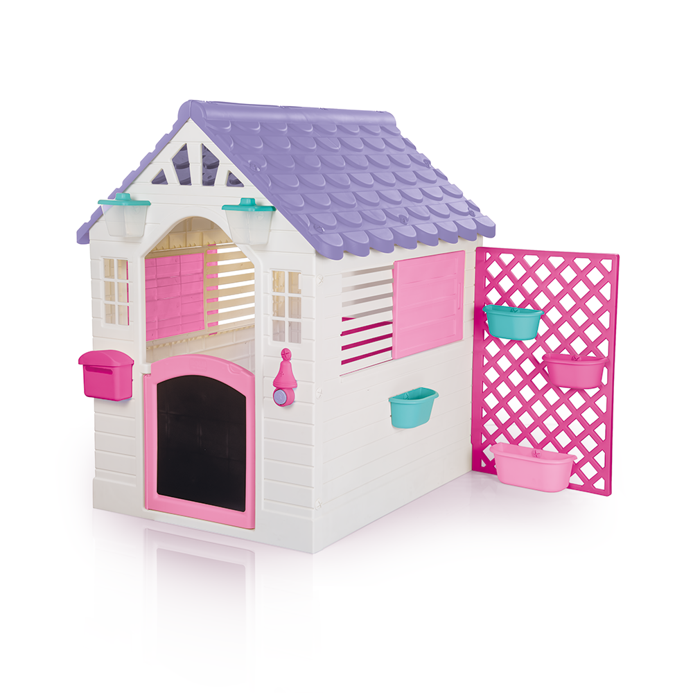 GARDEN PLAYHOUSE PINK WITH FENCE New