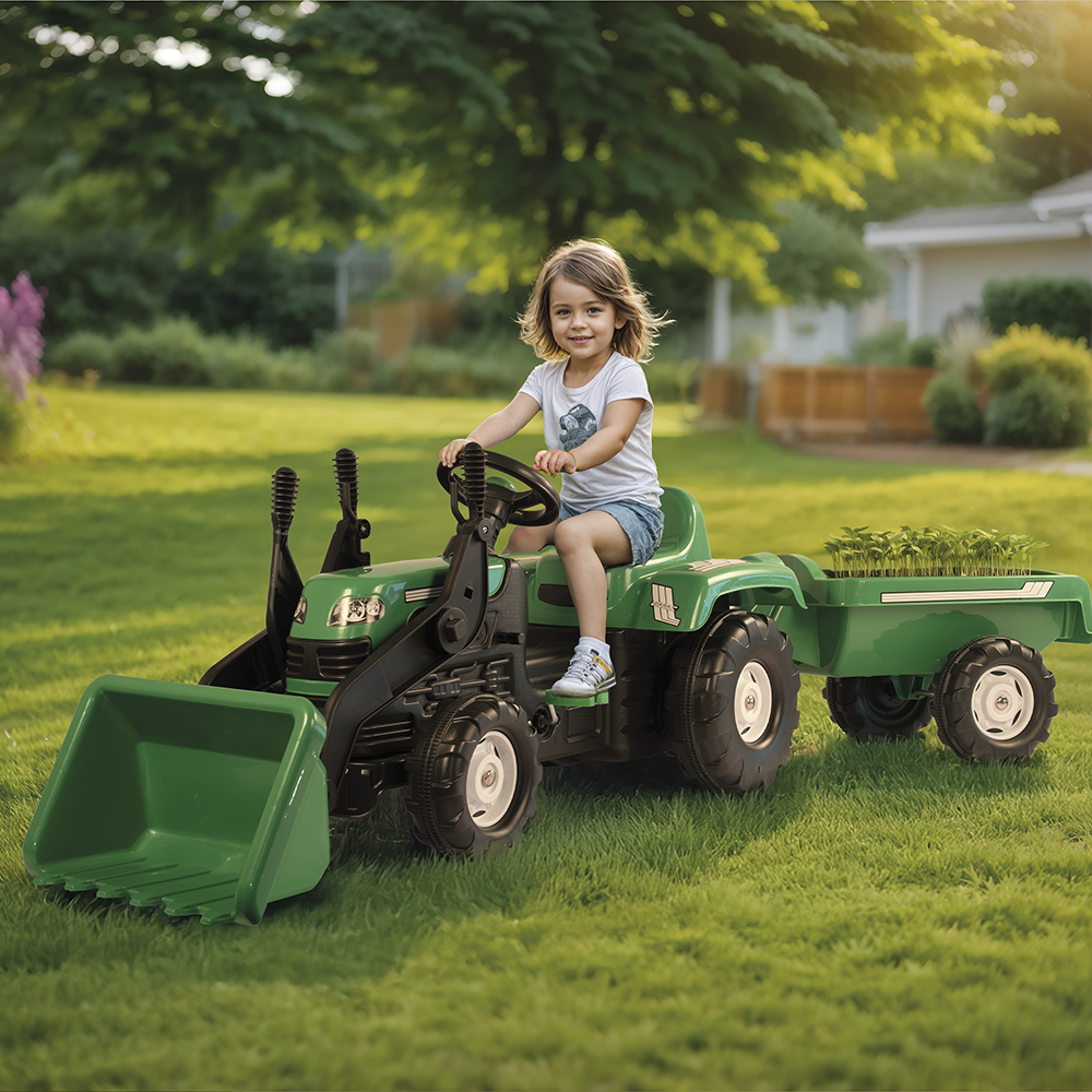 RANCHERO TRACTOR PEDAL OPERATED WITH TRAILER & EXCAVATOR