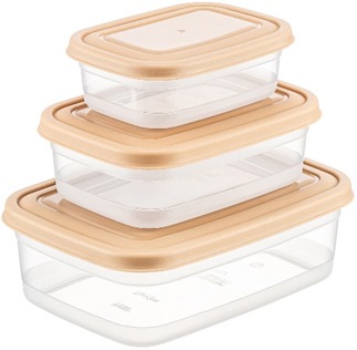 Classy Rectangular Shallow Storage Box (0.3+0,6+1,2 L ) 3 Pcs Set
