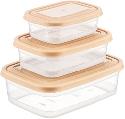 Classy Rectangular Shallow Storage Box (0.6+1,2+2,0 L ) 3 Pcs Set