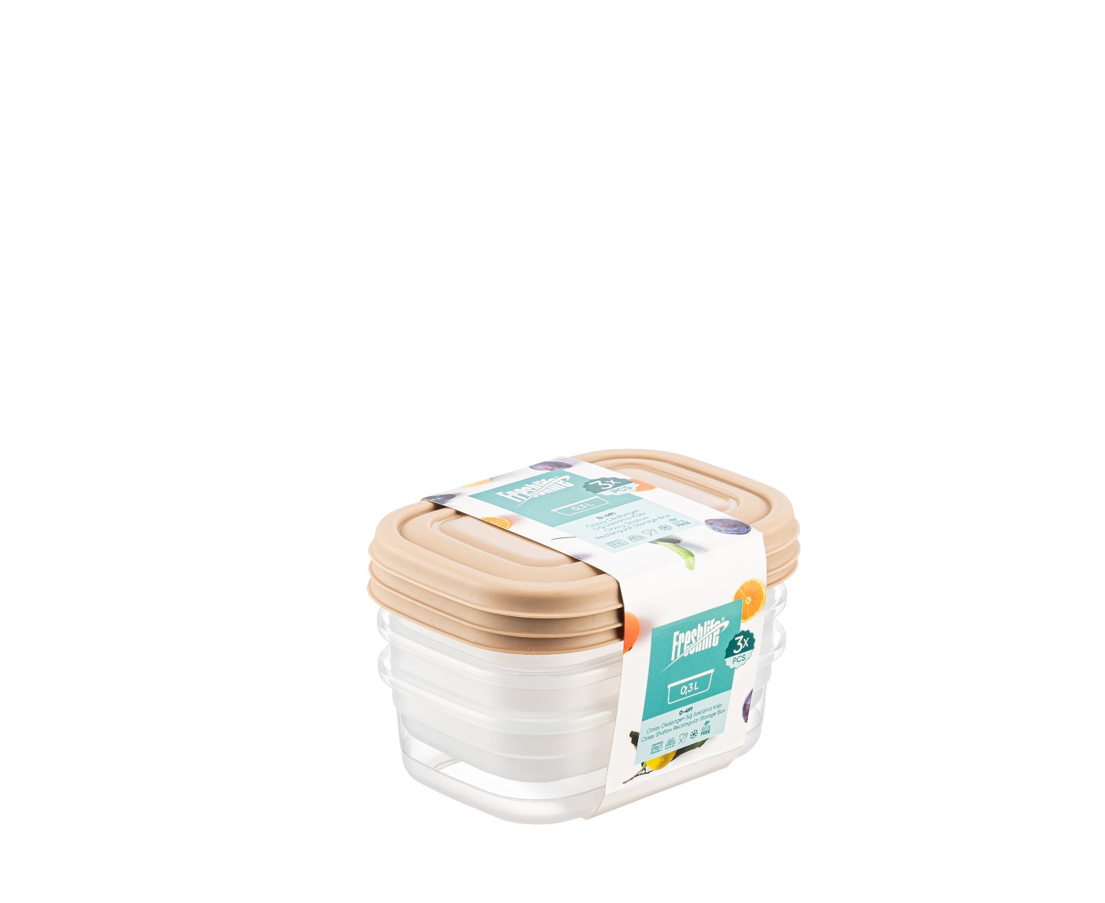 3* 0,3 L Classy Rectangle Shallow Storage Box D-420
