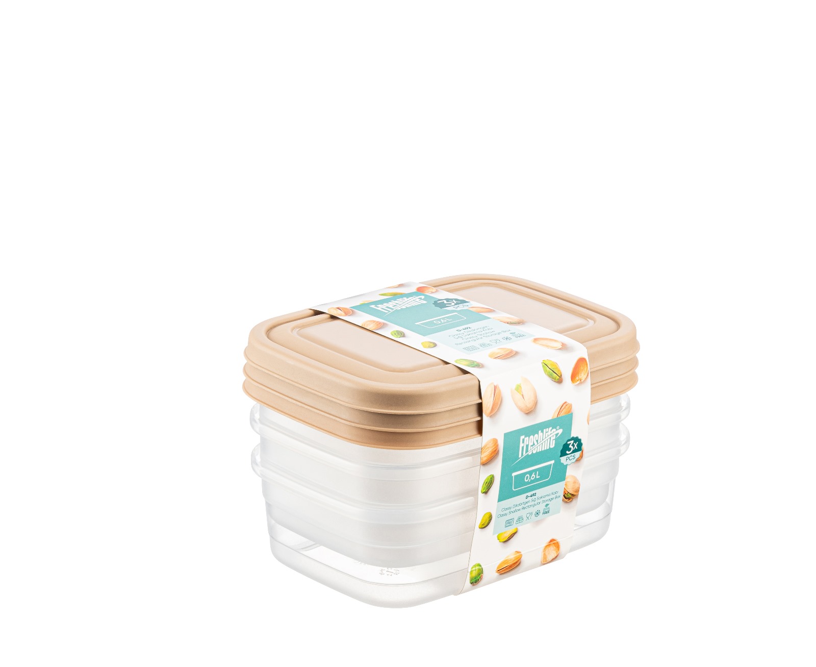 3* 1,2 L Classy Rectangle Shallow Storage Box D-428