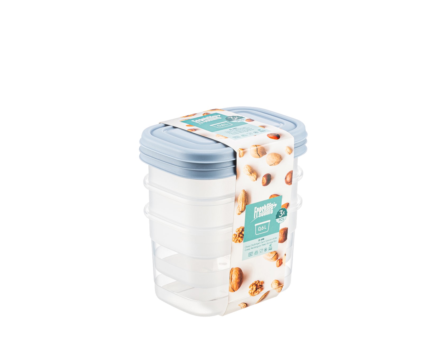 3* 0,6 L Classy Rectangle Deep Storage Box D-421