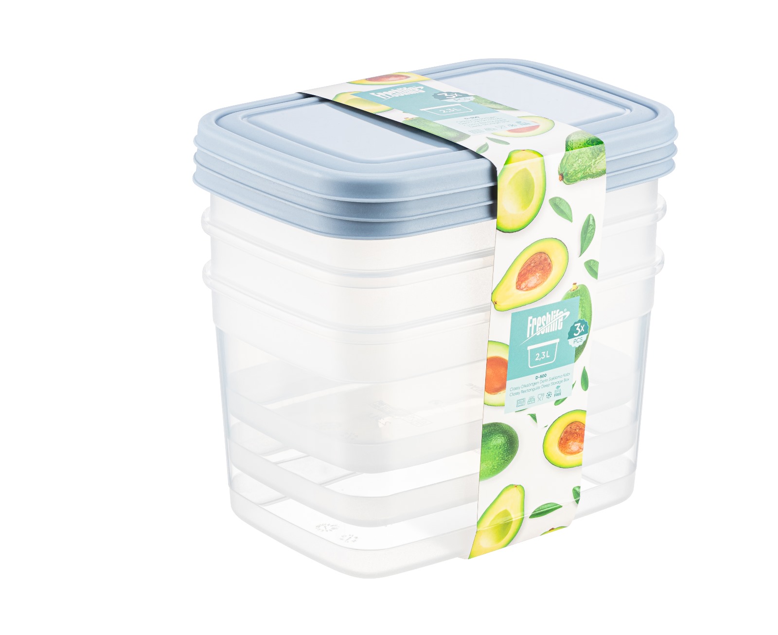 3* 2,3 L Classy Rectangle Deep Storage Box D-429