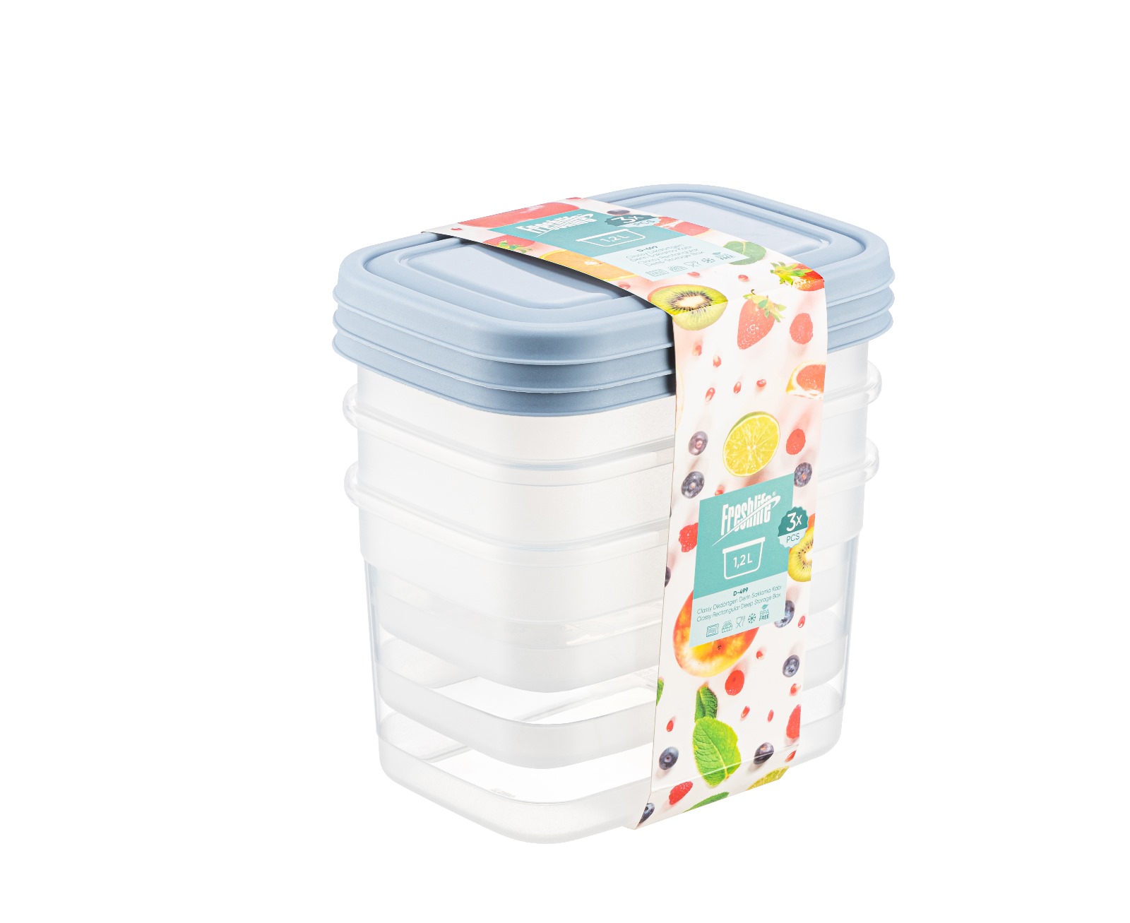 3* 1,2 L Classy Rectangle Deep Storage Box D-425