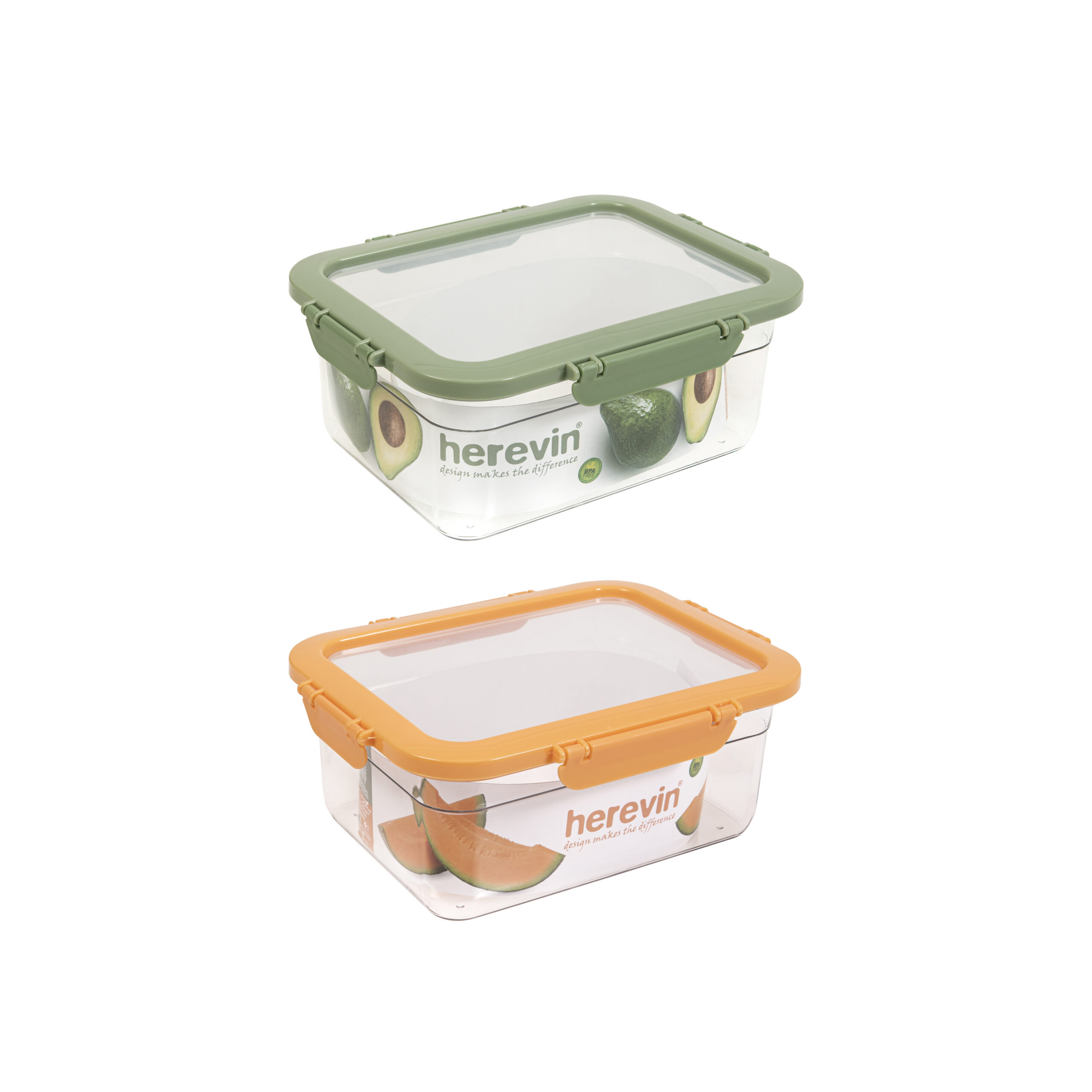 2,2 Lt Airtight Food Container-Green-Peach