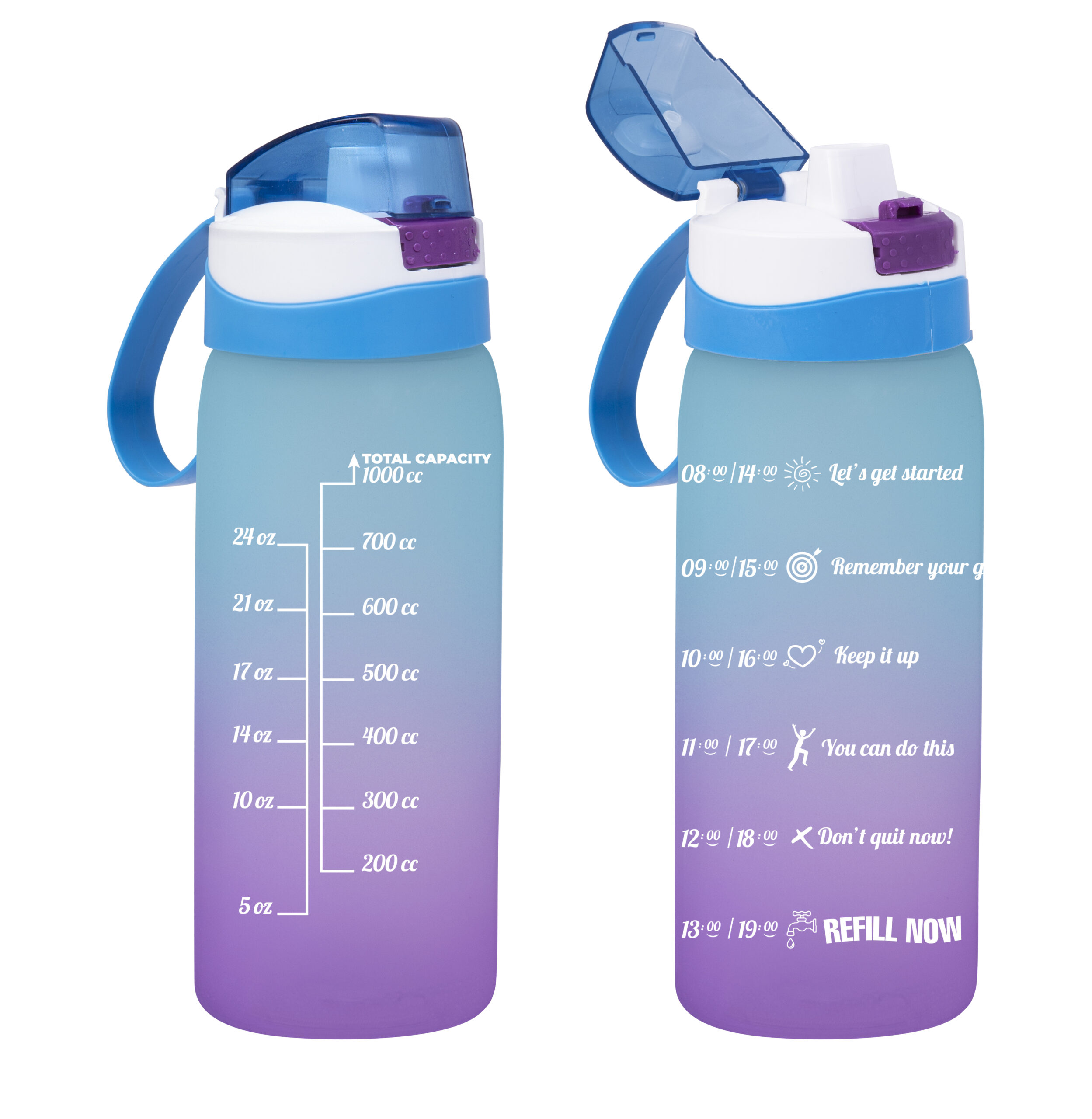 1 lt Double Coloured Water Bottle-PC-Blue