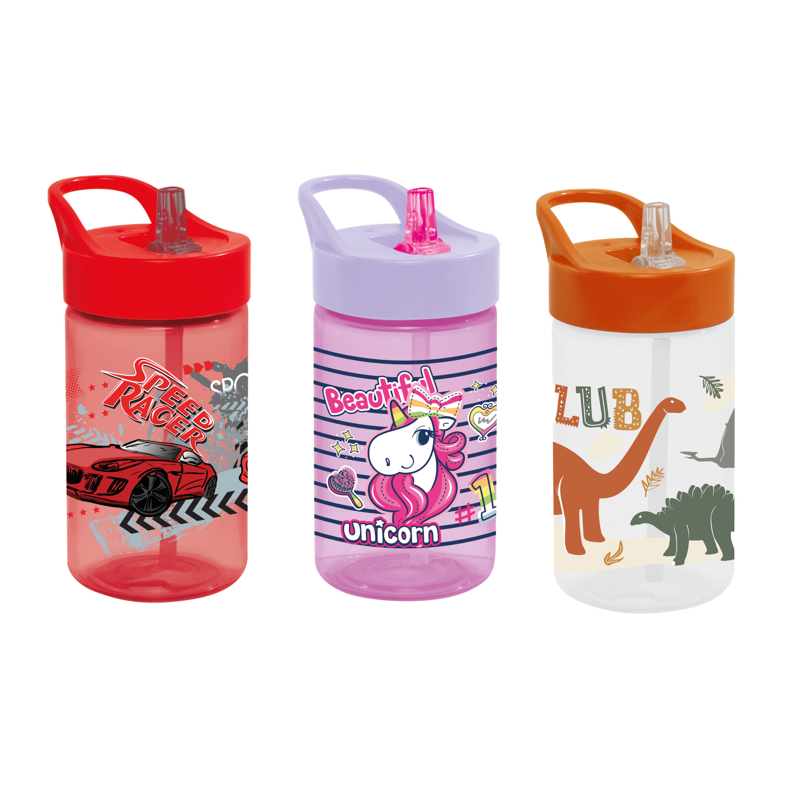 430 Ml Decorated Bottle With Straw-002-010-066-Mix