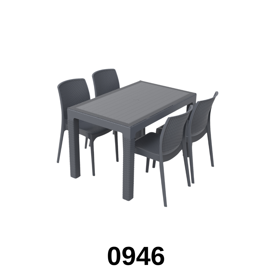 Plastic Table Set 4 Chair