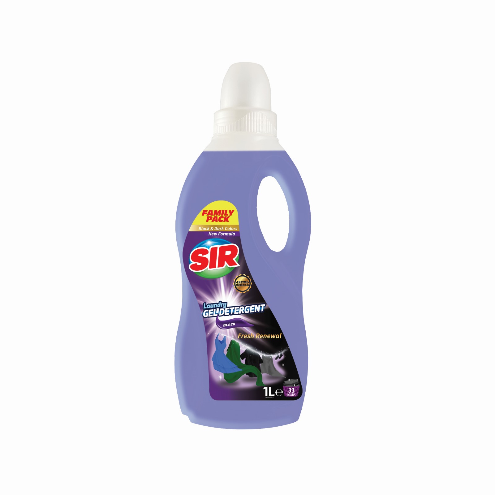 SIR GEL LAUNDRY DETERGENT (BLACK) 1L.