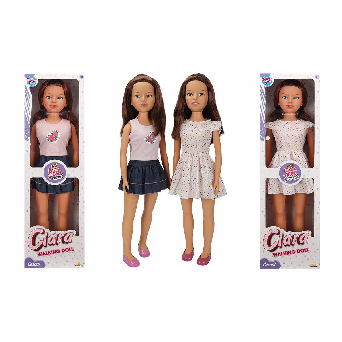 Clara Casual Walking Doll 2 Ast. 80Cm.